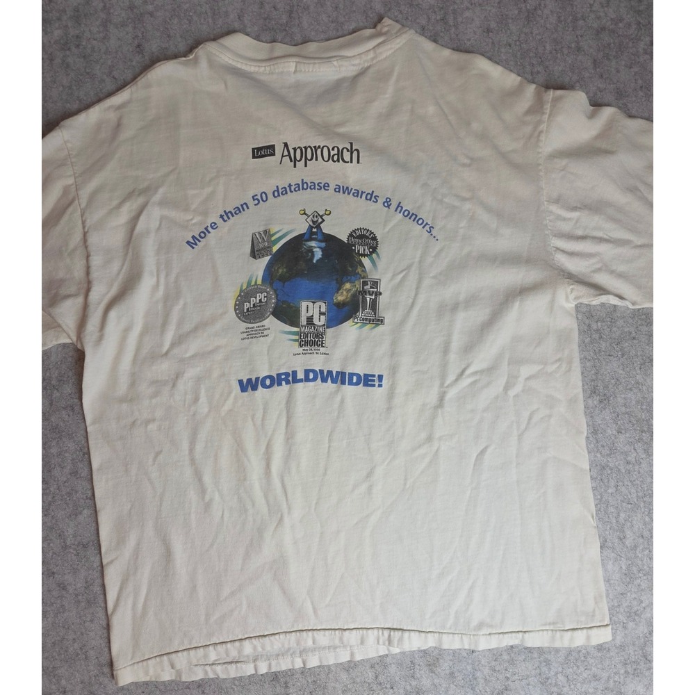Vintage Lotus Approach Software Tech Promo T-Shirt 90s Hanes Beefy Single Stitch